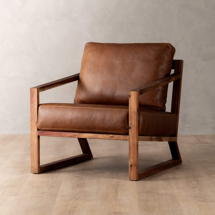 Clarens Leather Armchair - Blackwood - Butterscotch - 1