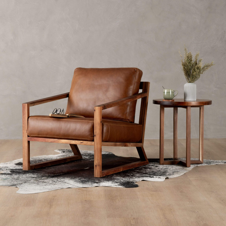 Clarens Leather Armchair - Blackwood - Butterscotch - 2