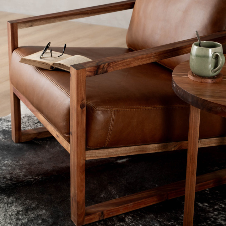 Clarens Leather Armchair - Blackwood - Butterscotch - 3