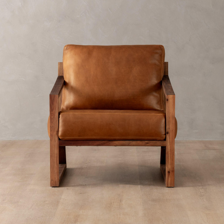 Clarens Leather Armchair - Blackwood - Ginger - 5