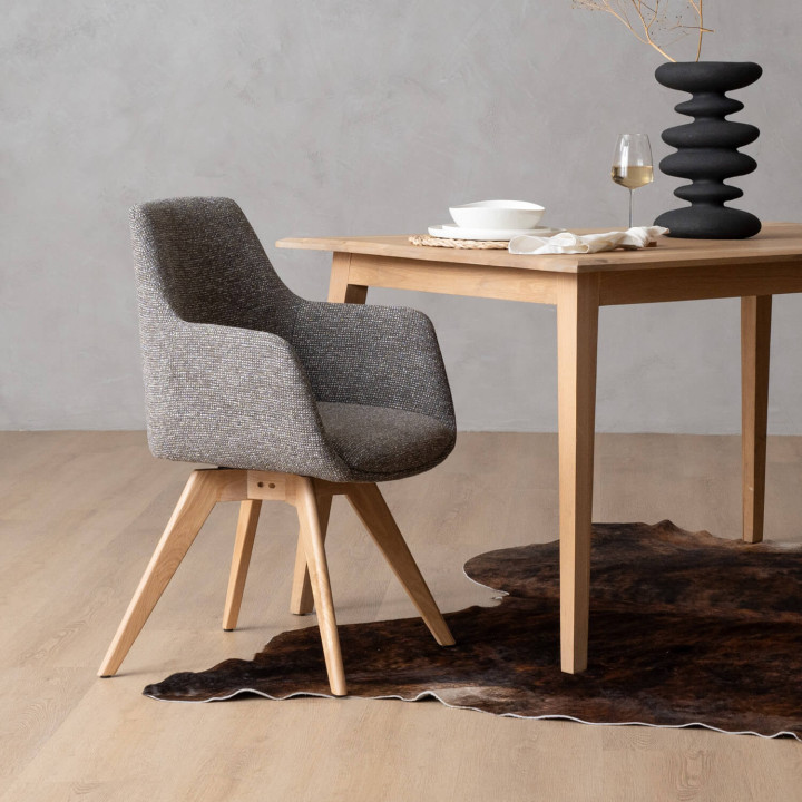 Payson Fabric Dining Chair - Pebble - 2