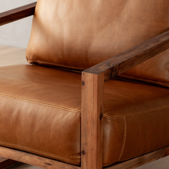 Clarens Leather Armchair - Blackwood - Ginger - 8