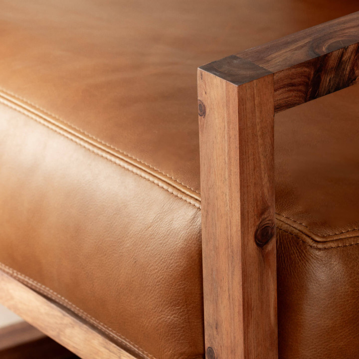 Clarens Leather Armchair - Blackwood - Ginger - 9