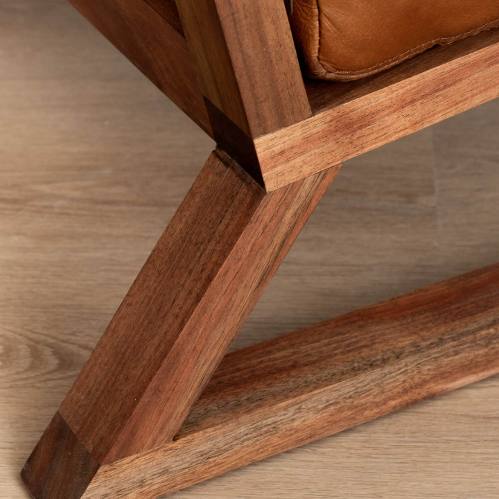 Clarens Leather Armchair - Blackwood - Ginger - 11