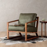 Clarens Leather Armchair - Blackwood - Olive - 2