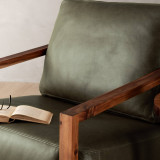 Clarens Leather Armchair - Blackwood - Olive - 3