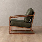 Clarens Leather Armchair - Blackwood - Olive - 5