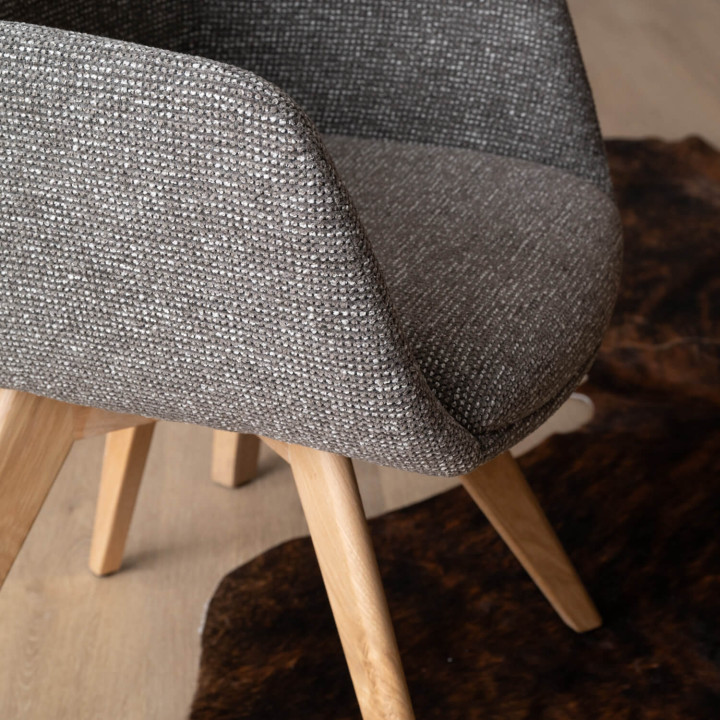 Payson Fabric Dining Chair - Pebble - 3