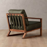 Clarens Leather Armchair - Blackwood - Olive - 6