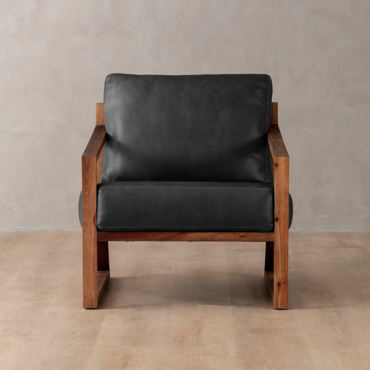 Clarens Leather Armchair - Blackwood - Black - 5
