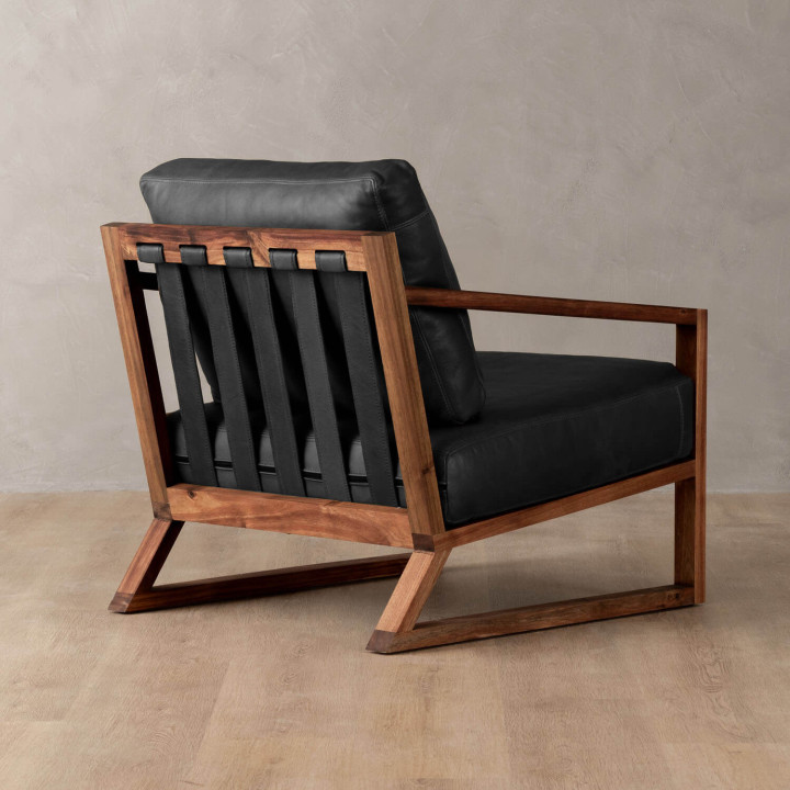 Clarens Leather Armchair - Blackwood - Black - 7