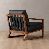 Clarens Leather Armchair - Blackwood - Black - 7