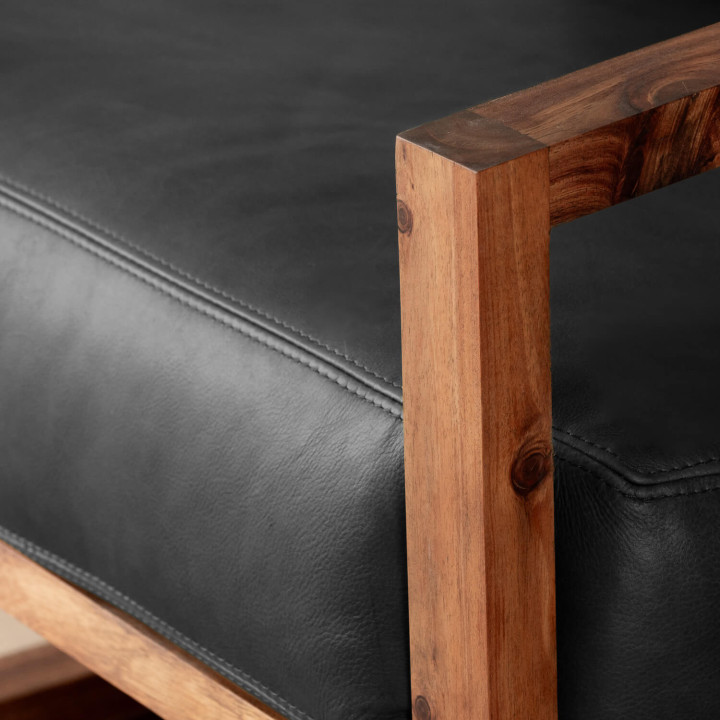 Clarens Leather Armchair - Blackwood - Black - 8