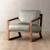 Clarens Leather Armchair - Blackwood - Grey - 1
