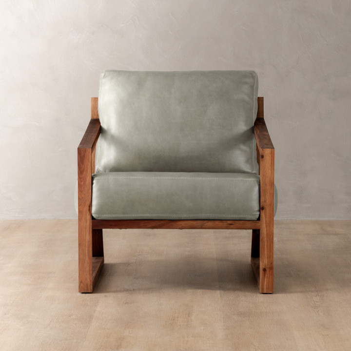 Clarens Leather Armchair - Blackwood - Grey - 2