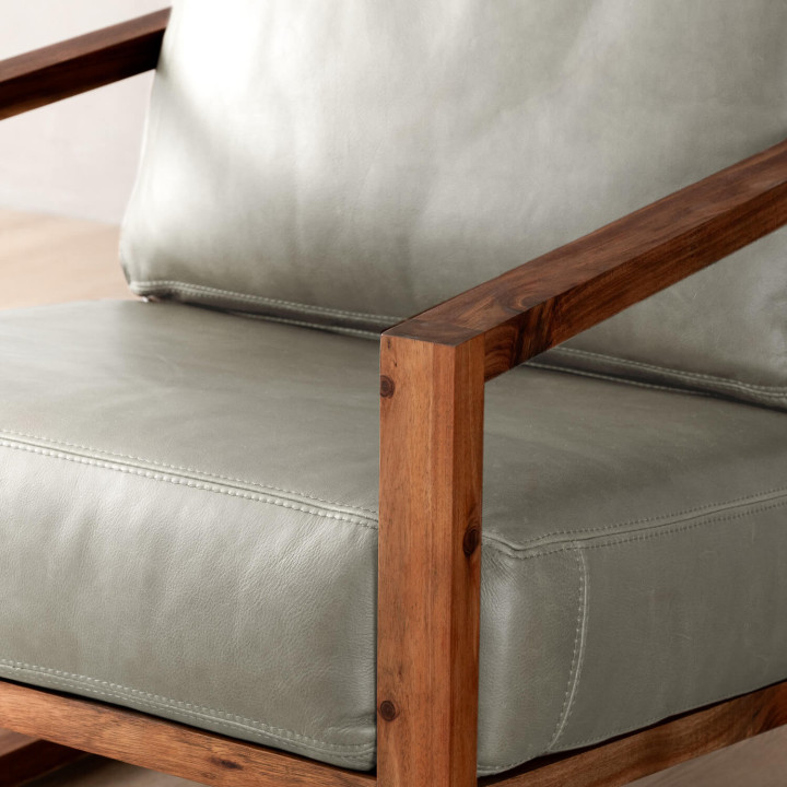 Clarens Leather Armchair - Blackwood - Grey - 5