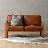Clarens 2-Seater Leather Couch - Blackwood - Butterscotch - 2