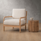 Vrede Fabric Armchair - Oak - Sea Sand - 3