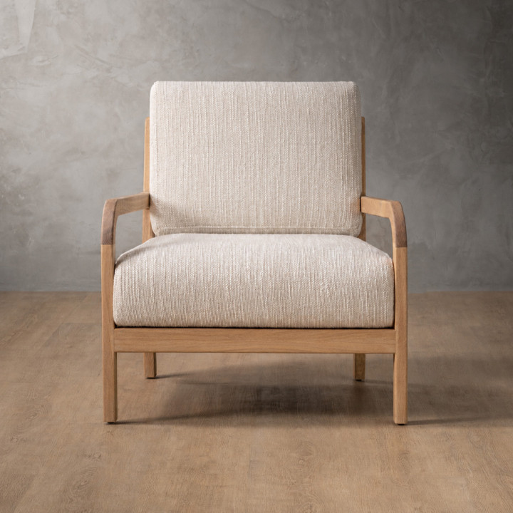 Vrede Fabric Armchair - Oak - Sea Sand - 4