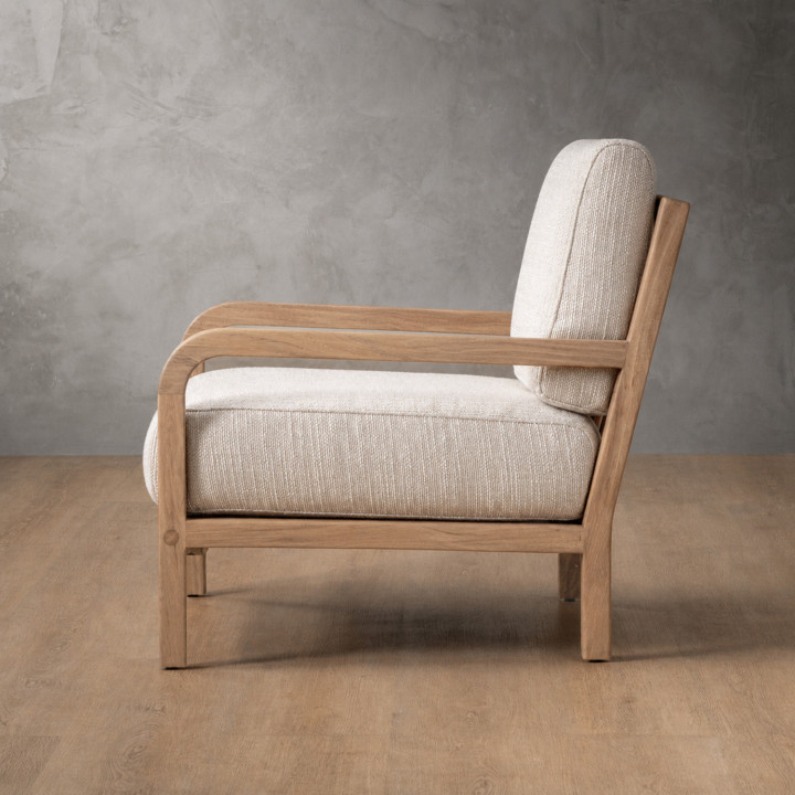 Vrede Fabric Armchair - Oak - Sea Sand - 5
