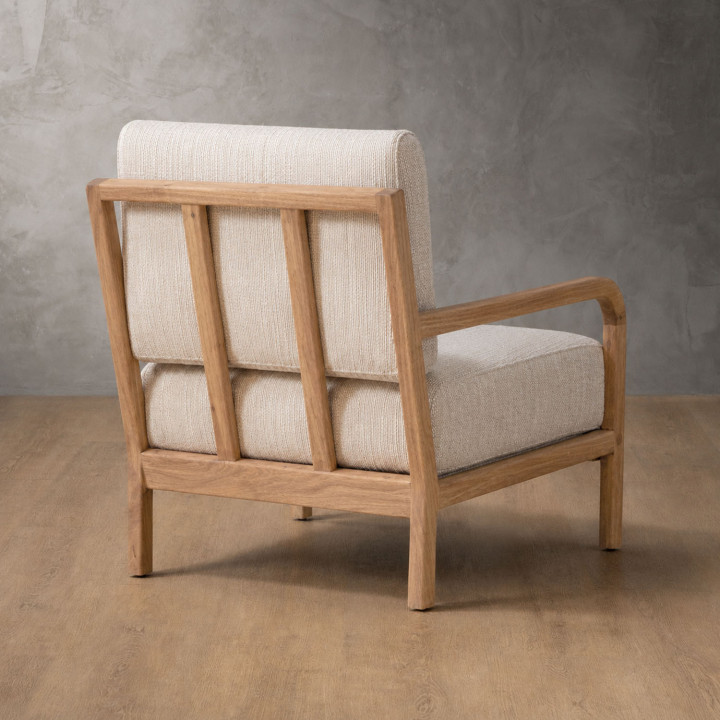 Vrede Fabric Armchair - Oak - Sea Sand - 6