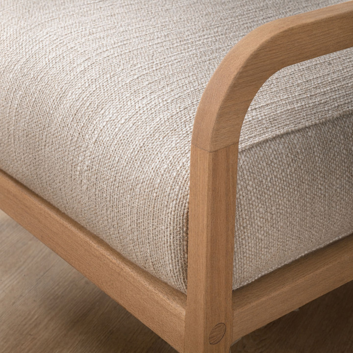 Vrede Fabric Armchair - Oak - Sea Sand - 8
