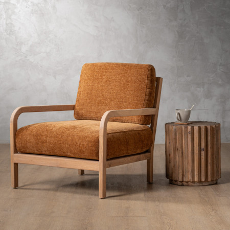 Vrede Fabric Armchair - Oak - Honey Wave