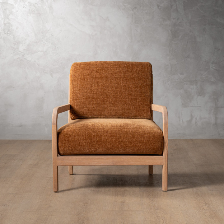 Vrede Fabric Armchair - Oak - Honey Wave - 5