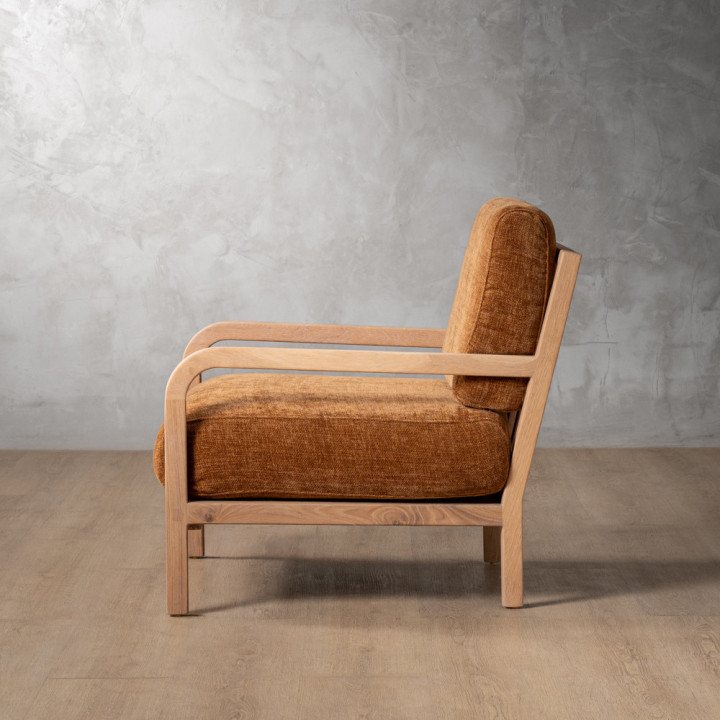 Vrede Fabric Armchair - Oak - Honey Wave - 6