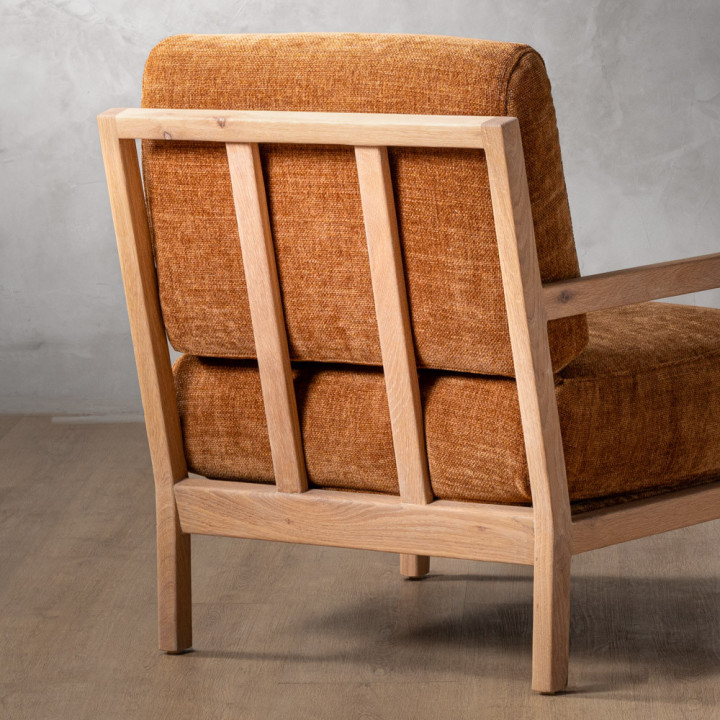 Vrede Fabric Armchair - Oak - Honey Wave - 8