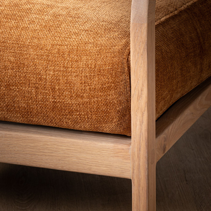 Vrede Fabric Armchair - Oak - Honey Wave - 9