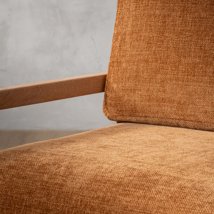 Vrede Fabric Armchair - Oak - Honey Wave - 10