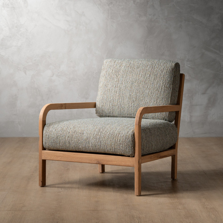 Vrede Fabric Armchair - Oak - Petra Sparrow - 1