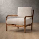 Vrede Fabric Armchair - Blackwood - Sea Sand - 1