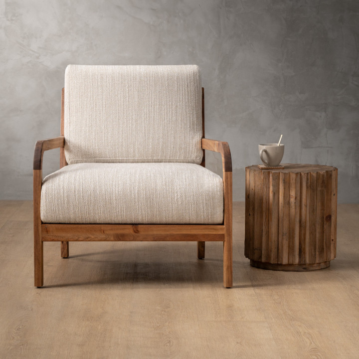 Vrede Fabric Armchair - Blackwood - Sea Sand - 2