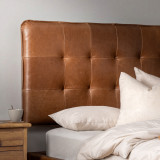 Ravelin King Leather Headboard - Cinnamon - 1