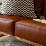 Clarens 2-Seater Leather Couch - Blackwood - Butterscotch - 3