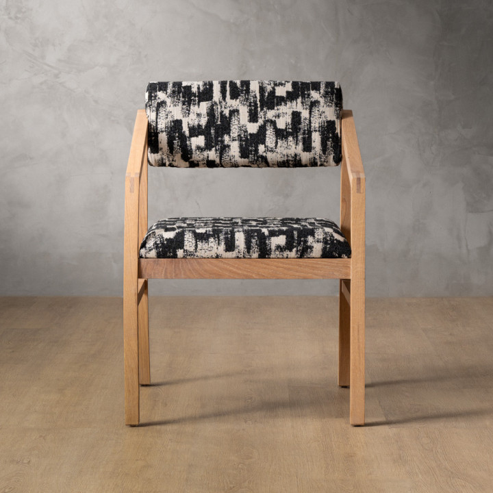 Jozi Fabric Carver Chair - Oak - Ebony - 2