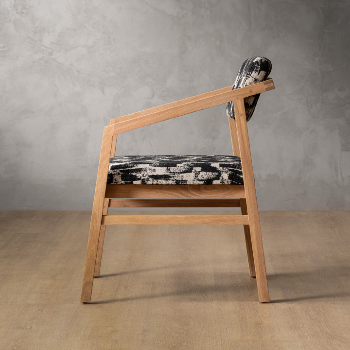 Jozi Fabric Carver Chair - Oak - Ebony - 3