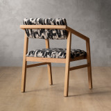 Jozi Fabric Carver Chair - Oak - Ebony - 4
