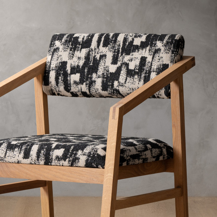 Jozi Fabric Carver Chair - Oak - Ebony - 6