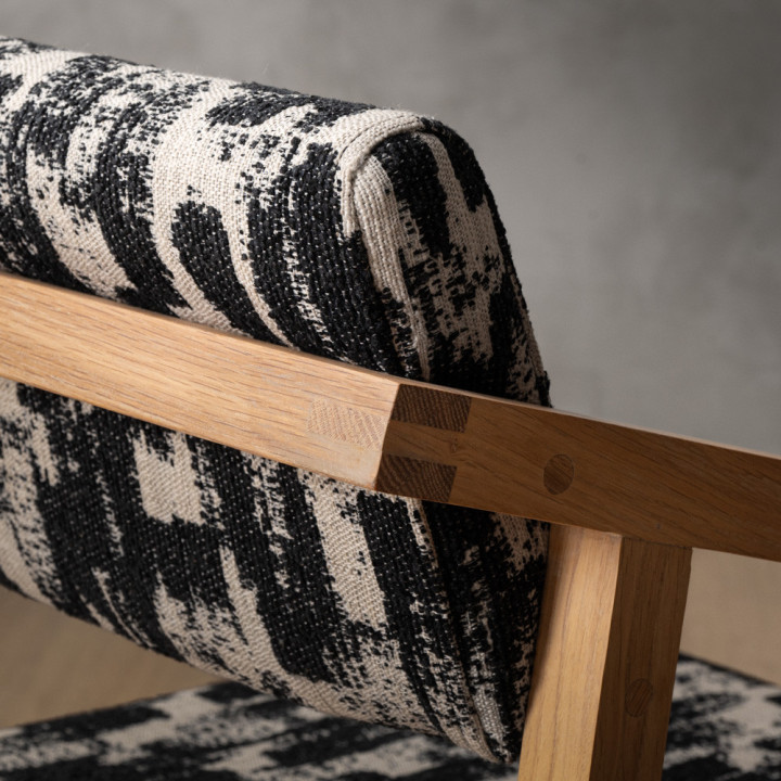 Jozi Fabric Carver Chair - Oak - Ebony - 8