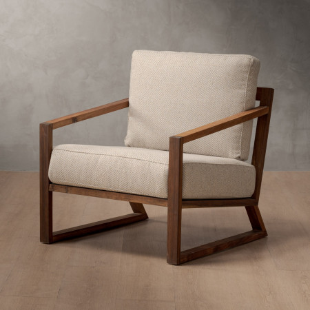 Clarens Fabric Armchair - Blackwood - Oats