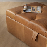 Aveline Leather Storage Ottoman - Cinnamon - 3