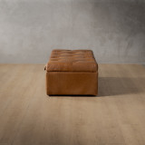 Aveline Leather Storage Ottoman - Cinnamon - 6