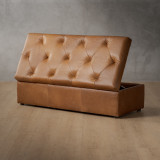 Aveline Leather Storage Ottoman - Cinnamon - 8