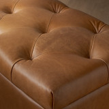 Aveline Leather Storage Ottoman - Cinnamon - 9