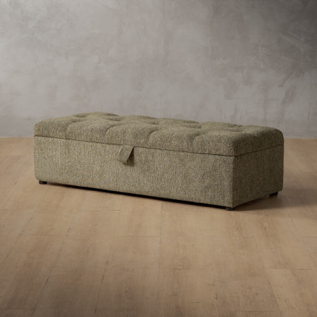 Aveline Storage Ottoman - Stoneweave Green