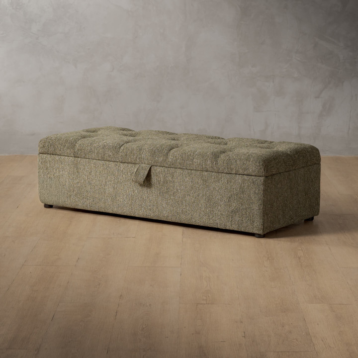 Aveline Storage Ottoman - Stoneweave Green - 1