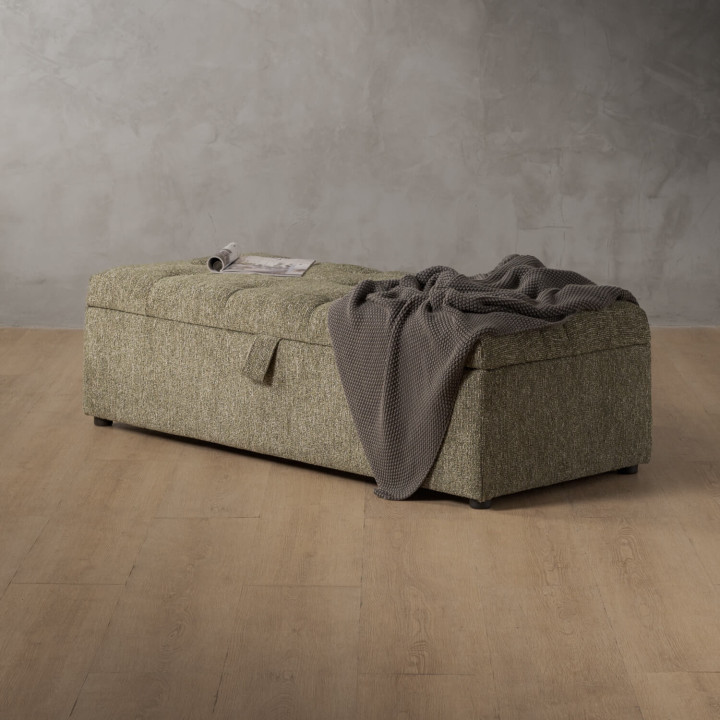 Aveline Storage Ottoman - Stoneweave Green - 2